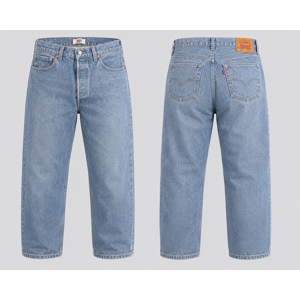 Levis 501xx Jeans Mens 34x30 Button Fly Original Fit  AQUA LIGHT Blue Denim
